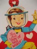 Vintage Valentine Card Boy Astronaut Helmet 'You Are Out of This World' UNUSED  