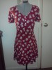 Vintage 90s Red Floral Dress Size3/4 