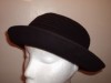 BLACK ROUND SOFT BOWLER SHAPED FORMAL OCCASION HAT 58CM 