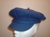 WARM BLUE WOOL FLEECE BAKER BOY BERET STYLE CAP HAT 56 