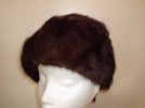 BURLESQUE VINTAGE 1950’S BROWN REAL FUR MINK BERET HAT 