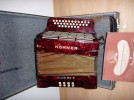 Hohner Handharmonika Club III B S diatonisch guter Zustand u. gestimmt mit Noten 