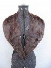 VINTAGE 40s/50s DARK BROWN REAL FUR WIDE LONG COLLAR - 6