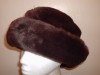 WINTER FASHION WARM SHINY BROWN FURRY ROUND HAT SKI 57 