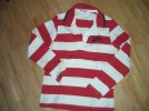 Marine Look * Poloshirt rot-weiß * langarm * Gr. M 