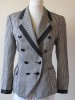 vintage/retro 1980's HARDOB JACKET/BLAZER 8/10 black/white/dogtooth/lined/LS 