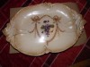 lovely fieldings crown devon scalloped dish in the gilt ivory ware festoon pat 