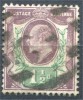 Edward VII, 1 ½ d, Stanley Gibbons 221, used, catalog value 18 GBP 