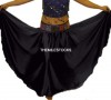 TMS BLACK Satin Skirt Belly Dance TRIBALGypsy Costume 