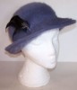 LOVELY LADIES VINTAGE ANGORA  KANGOL HAT ~LAVENDER BLUE/GREY ~ 