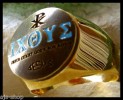 AJS © IXOYE JESUS CROSS 24K GOLD PL RING STEEL- D77G 