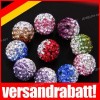 10X 10mm Ball CZ Strass Spacer Perlen Beads Farbig Bastlen DIY 