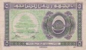 Lebanon Republic Banknote 5 Piastres 1944 P-38 AF Cedar Rare 