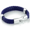 Unisex MENS Plain Dark Blue Rope Surfer Leather Bracelet LB131 