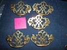 5 Pcs Vintage Brass Queen Anne Style Drawer Pulls-3