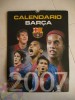 FC BARCELONA 2006-07 BIG CALENDAR signed MESSI RONALDINHO INIESTA XAVI etc .. 