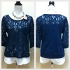 NWT $39.50 Hollister by Abercrombie women fashion top size L *Navy Blue* 