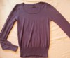 Ladies purple fine knit scoop neck long sleeve top size 10 