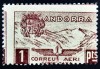 1932 ANDORRA ED#NE16dx** 1Pta castaño **NO EXPENDIDO CON DENT.HORIZ.DESPLAZADO** 