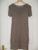 ATMOSPHERE Gorgeous Fine Knit Oatmeal Fitted Angora Mix Jumper Dress Size 10 