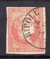 ESPAÑA Nº 48 - 4 CUARTOS -  CON MATASELLO FECHADOR  RIPOLL - GERONA - TIPO I 