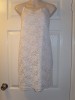 LINED WHITE LACE 1960'S STYLE STRAPPY SHIFT DRESS - SIZE 10 - NEW 