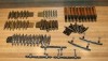 Large 59 Piece variety Lot of vintage metal door HANDLES and cabinet HINGES-LOOK 