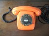 Post FeTAp 611-2 Telefon  70er Jahre orange, mit ca. 6 m Telefonkabel