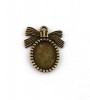 15pcs Antiqued Bronze Bow Cabochon Settings Charms 