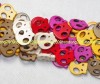 20mm Multicolor Turquoise Gemstone Skull LooseBeads 16