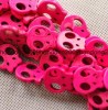 20mm Rose Red Turquoise Gemstone Skull Loose Beads 16