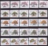 Bonsai trees, 2012 new issue, 5 complete sets used on paper (25 stamps) 