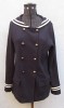 ZARA NAVY WIDE SAILORS COLLAR PEACOAT JACKET - LARGE - UK 12-14 