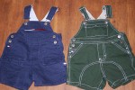 2 PAIR OF TOMMY HILFIGER SHORT OVERALLS. 3-6 MONTHS VERY CUTE 