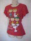 NEW LOOK INSPIRE Charlie Brown & Peanuts red t-shirt top size 16 