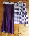 Body Bleu Loungewear set , large, plum / plum stripe, new 