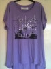 ZARA Collection Purple Diamonte T Shirt Top Size XL 