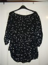 ZARA NAVY AND WHITE STAR PRINT TOP SIZE MEDIUM 