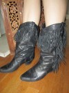 Women's Black Fringed Cowboy Boots- Sz 7-7.5 | eBay</title><meta name=