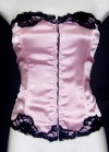 SUGAR pink satin black lace corset bustier evening party top sz 12 14 | eBay</title><meta name=