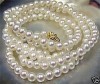 Beautiful!7-8mm White Akoya Cultured Pearl Necklace 25