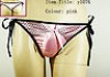  y1076 Pink Grids With Bowties Sheer Sissy Women Thongs Panty Underwear 