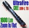  UltraFire 1600lm Lumen CREE XML XM-L T6 LED Zoomable Flashlight Adjustable Torch 