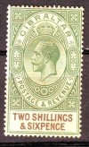 GIBRALTAR 1925 2s 6d, 2/6 nuevo fijasellos, MH, KGV