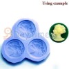 Lady Cameo 3 Cavities Silicone Mold Mould For Polymer Clay Fimo Crafts Resin PVC | eBay</title><meta name=