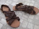 ZARA SOFT BROWN LEATHER ANKLE STRAP SANDALS Shoes FLATS 4 37 VGC | eBay</title><meta name=