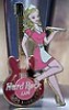  HARD ROCK CAFE LOS ANGELES SEXY BLONDE WAITRESS LEANING ON GUITAR PIN - NEW 