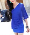  VESTIDO MINI DRESS camiseta t-shirt AZUL XS S M 38 FASHION NOCHE de FIESTA BODA 