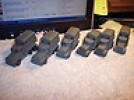  6 Roco Minitanks 2.5 ton army truck cargo body w/shelter on Matchbox Peterbilt 