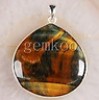  Silver Blue-Golden Tiger's Eye Pendant Bead T30861 